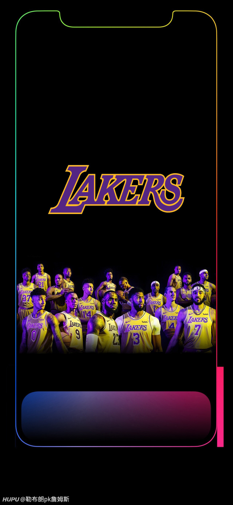 用jrs的图做了个黑色系的湖人壁纸.喜欢的可以拿走