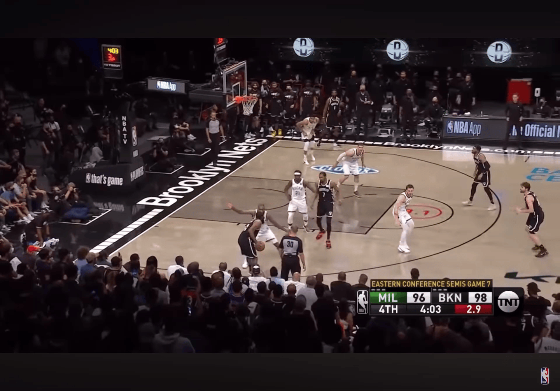 来看看21年篮网vs雄鹿g7最后时刻 加时,近几年热度最高的季后赛