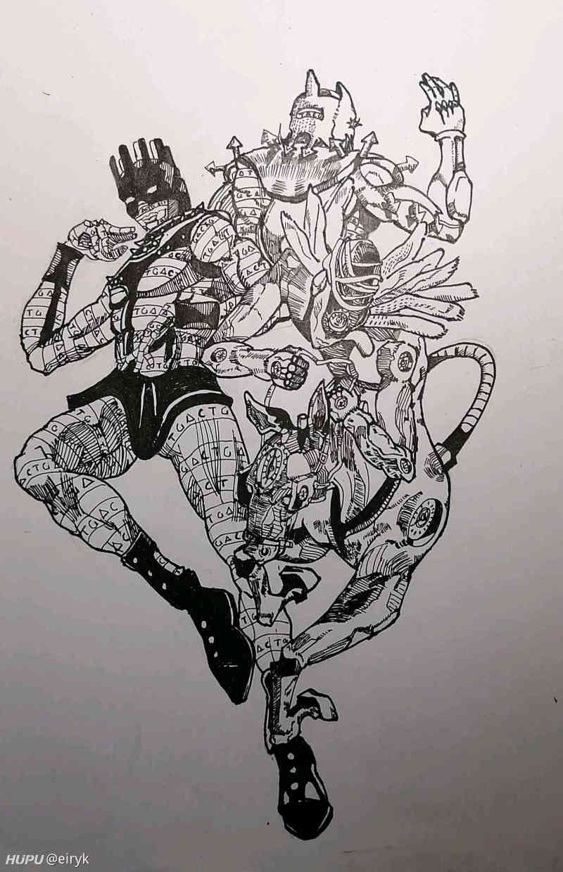 jojo第六部 普奇神父三替身 手绘