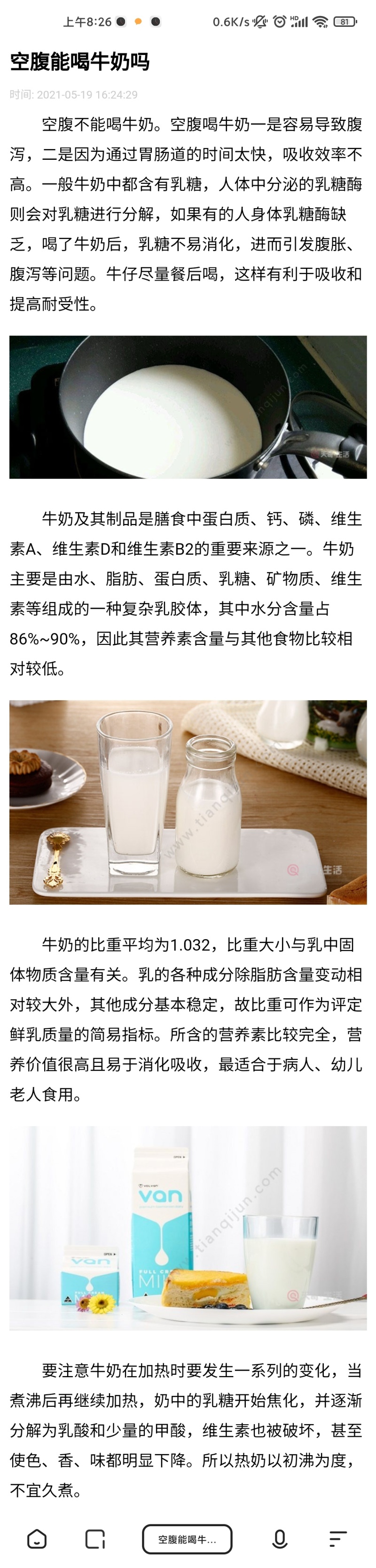空腹不能喝牛奶 那小牛犊怎么办 虎扑