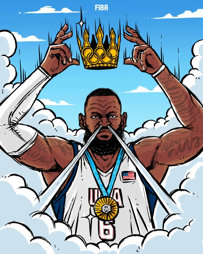 [流言板]fiba官推分享詹姆斯夺金漫画:把奥运皇冠戴在他的头上-nba