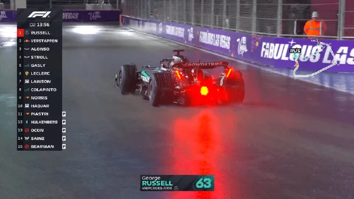 拉斯维加斯游戏官网流言板]F1拉斯维加斯站排位赛Q2：拉塞尔